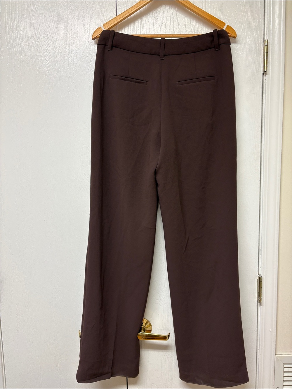 Classic Women's Straight-Leg Dress Pants - Brown - Picture 4 of 4